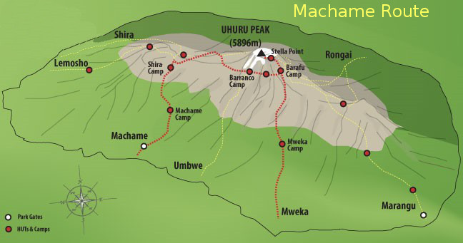 Machame Route Map