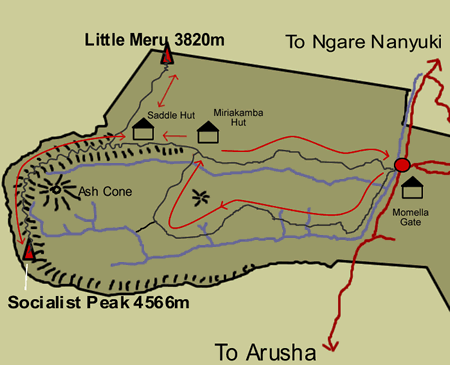 Mt Meru Route Map